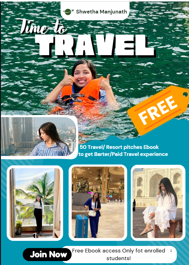 50 Travel/ Resort Pitches to get Barter/Paid travel collaboration experience.